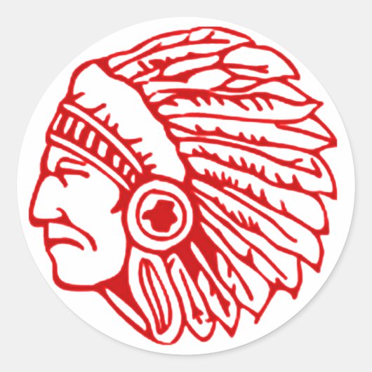 Honor Native Amerikanen met ons Red Indian Design Ronde Sticker (Voorkant)