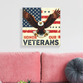 Honor Our Veteran Stretched Canvas Print (Insitu (Woonkamer))