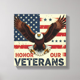 Honor Our Veteran Stretched Canvas Print