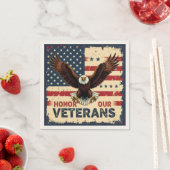  Honor Our Veterans Paper Cocktail Napkins Servet (Insitu)