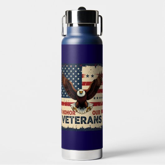 Honor Our Veterans Stainless Steel Water Bottle Waterfles (Voorkant)