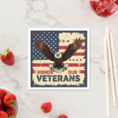  Honor Our Veterans Standard Cocktail Napkins Servet (Insitu)