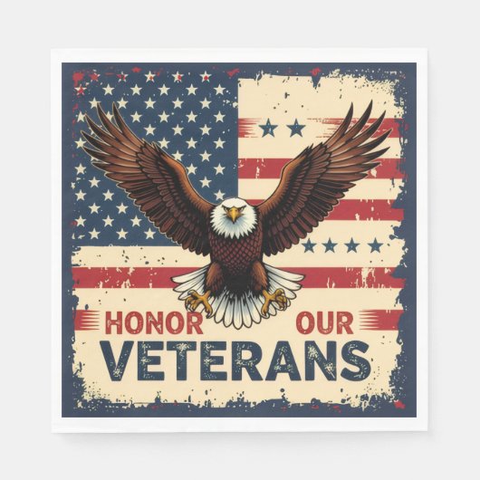  Honor Our Veterans Standard Luncheon Napkins Servet (Voorkant)