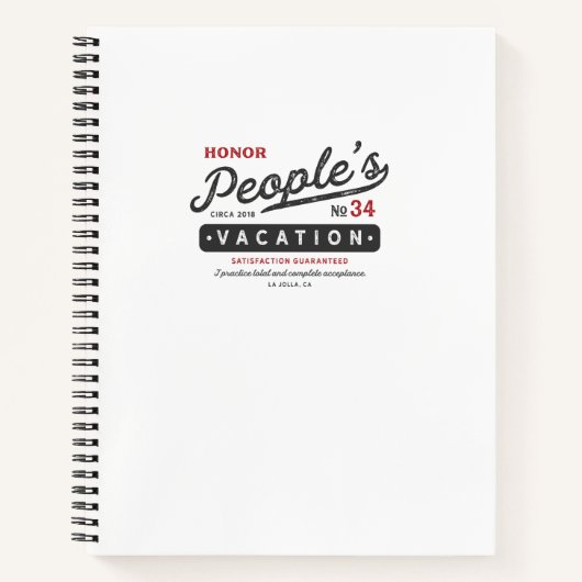 Honor People's Vacation Notitieboek (Voorkant)