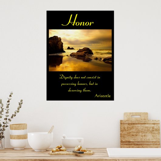 Honor roert zich te midden van het tijdloze ritme poster (Keuken)