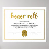 Honor Roll Certificate Poster (Voorkant)