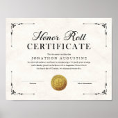 Honor Roll Certificate Poster (Voorkant)