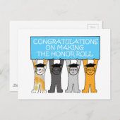 Honor Roll feliciteert Cartoon Cats Briefkaart (Voorkant / Achterkant)