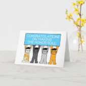 Honor Roll feliciteert Cartoon Cats Kaart (Gele Bloem)