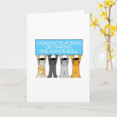 Honor Roll feliciteert Cartoon Cats Kaart (Gele Bloem)