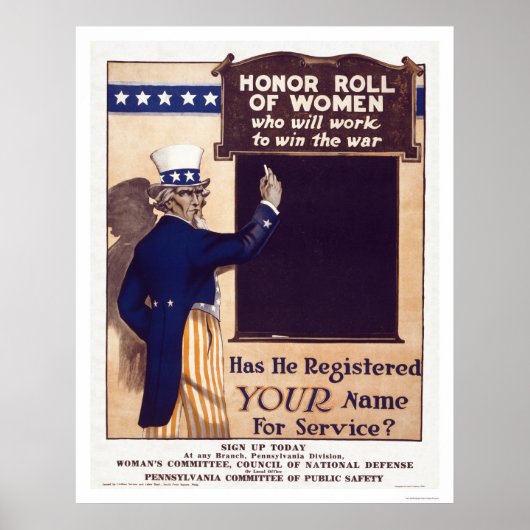 Honor Roll of Women Poster (Voorkant)