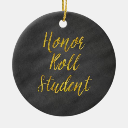 Honor Roll Student Gold Faux Glitter Chalkboard Keramisch Ornament (Voorkant)