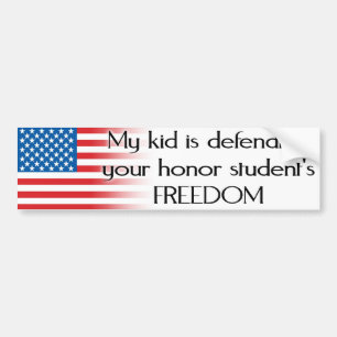 Honor Student Freedom Armed Forces Bumpersticker