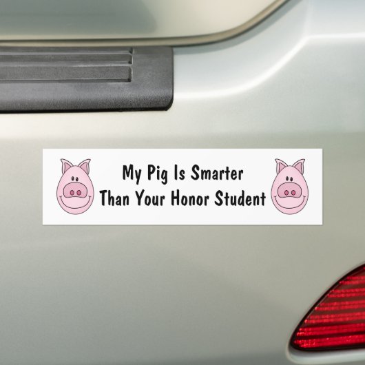 Honor Student Pig Bumpersticker (Op auto)