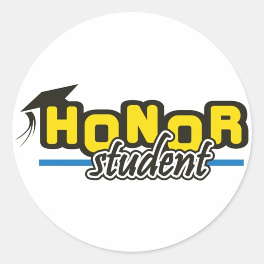 Honor Student Ronde Sticker (Voorkant)