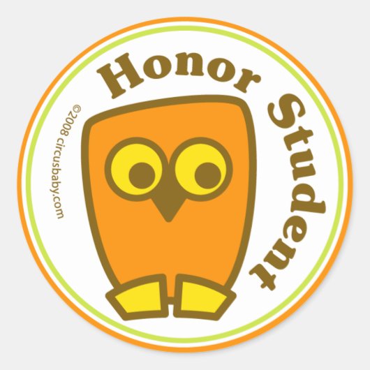 Honor Student Ronde Sticker (Voorkant)