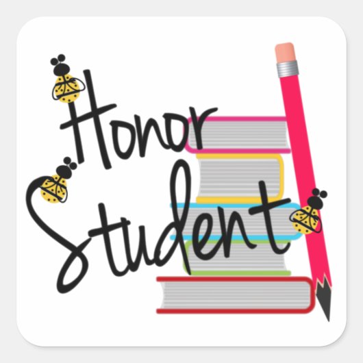 Honor Student Vierkante Sticker (Voorkant)