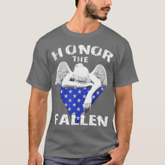 Honor the Fallen Angel en Folded Flag Memorial Da T-shirt