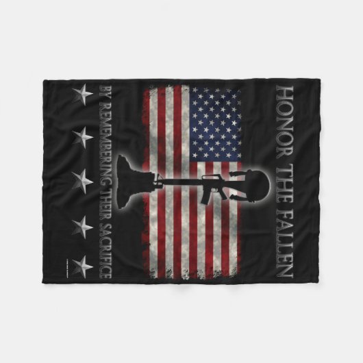 Honor The Fallen Fleece Deken (Voorkant (Horizontaal))