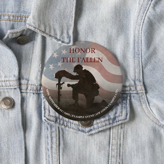 Honor The Fallen Ronde Button 4,0 Cm (In situ)