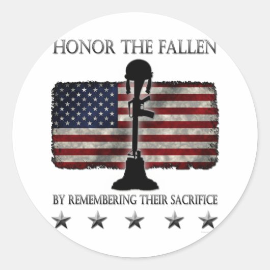 Honor The Fallen Ronde Sticker (Voorkant)