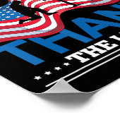 Honor The Fallen Thank The Living USA Flag Memoria Poster (Hoek)
