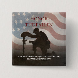 Honor The Fallen Vierkante Button 5,1 Cm