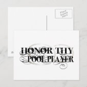 Honor Thy Pool Player Briefkaart (Voorkant / Achterkant)