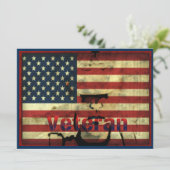 Honor Veterans Day 7,5 inch x 5,5 uitnodigende Kaa Kaart (Staand voorkant)