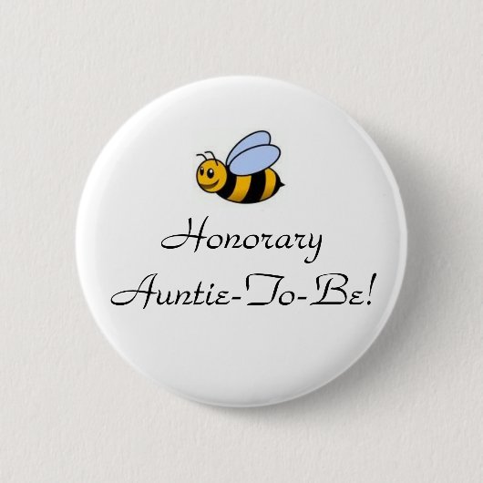 Honorary Auntie-To-Bee Ronde Button 5,7 Cm (Voorkant)