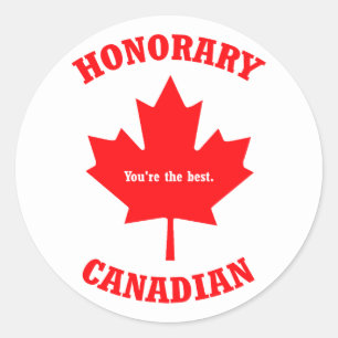Honorary Canadian You is de beste ticker Ronde Sticker