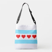 Honorary Chicago Heart Flag Crossbody Bag Crossbody Tas (Achterkant)