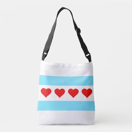 Honorary Chicago Heart Flag Crossbody Bag Crossbody Tas (Achterkant)