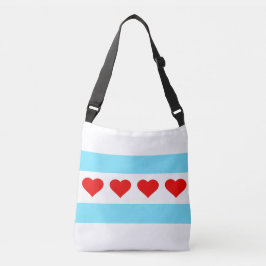 Honorary Chicago Heart Flag Crossbody Bag Tas