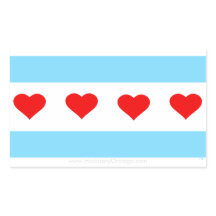 Honorary Chicago Heart Flag Stickers