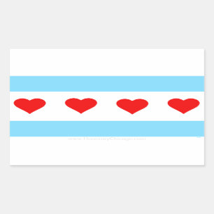 Honorary Chicago Heart Flag Stickers