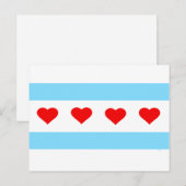 Honorary Chicago Hearts and Stripes Forever Card Briefkaart (Voorkant / Achterkant)