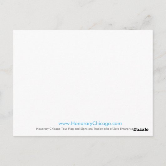 Honorary Chicago Hearts and Stripes Forever Card Briefkaart (Achterkant)