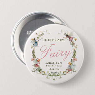 Honorary Fairy Eerste  Floral Verjaardag Ronde Button 7,6 Cm