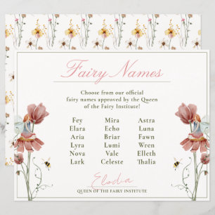 Honorary Fairy  Floral Certificaat Namen