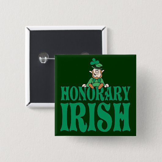 Honorary Irish Vierkante Button 5,1 Cm (Voorkant /achterkant)