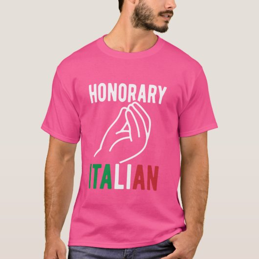 Honorary Italian Hand Funny Trouwen Italiaans by M T-shirt (Voorkant)