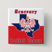 Honorary Poland Texan Vierkante Button 5,1 Cm (Voorkant)