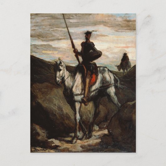 Honore Daumier - Don Quixote in de bergen Briefkaart (Voorkant)