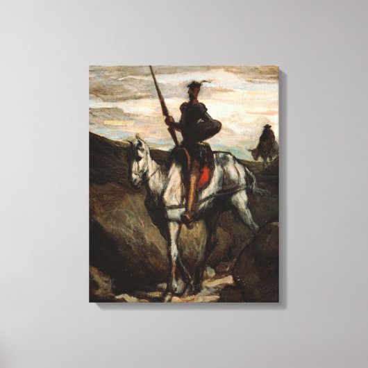 Honore Daumier - Don Quixote in de bergen Canvas Afdruk (Voorkant)