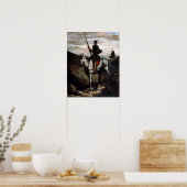 Honore Daumier Don Quixote in de bergen Poster (Keuken)