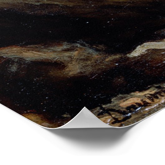 Honore Daumier Don Quixote in de bergen Poster (Hoek)