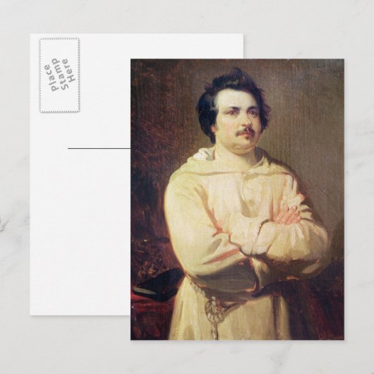Honore de Balzac in zijn Monk's Habit, 1829 Briefkaart (Voorkant / Achterkant)