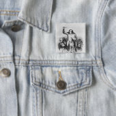 Honore de Balzac Vierkante Button 5,1 Cm (In situ)