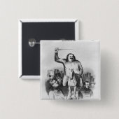 Honore de Balzac Vierkante Button 5,1 Cm (Voorkant /achterkant)